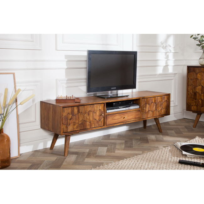 TV-skrinka 39744 140cm Masív drevo Palisander Retro - PRODUKT JE SKLADOM - 1Ks