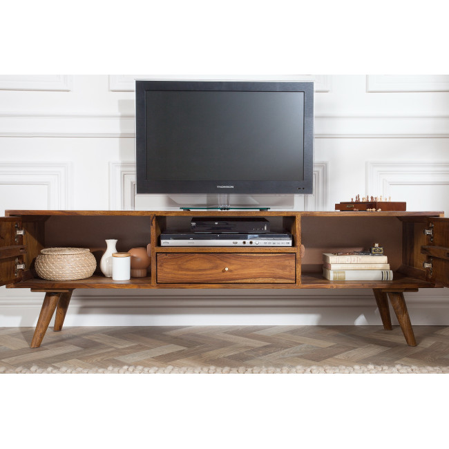 TV-skrinka 39744 140cm Masív drevo Palisander Retro - PRODUKT JE SKLADOM - 1Ks